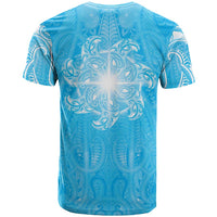 New Zealand Matariki Waiti T Shirt Maori Moko Cyan Galaxy
