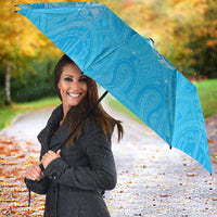 New Zealand Matariki Waiti Umbrella Maori Moko Cyan Galaxy LT05 - Polynesian Pride