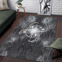 New Zealand Matariki Ururangi Area Rug Maori Moko Grey Galaxy LT05 Grey - Polynesian Pride