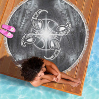 New Zealand Matariki Ururangi Beach Blanket Maori Moko Grey Galaxy LT05 - Polynesian Pride