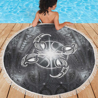 New Zealand Matariki Ururangi Beach Blanket Maori Moko Grey Galaxy LT05 - Polynesian Pride