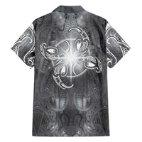New Zealand Matariki Ururangi Family Matching Puletasi and Hawaiian Shirt Maori Moko Grey Galaxy LT05 - Polynesian Pride
