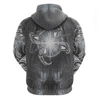 New Zealand Matariki Ururangi Zip Hoodie Maori Moko Grey Galaxy