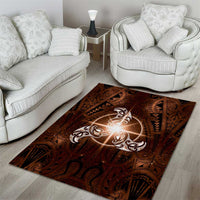 New Zealand Matariki Tupuanuku Area Rug Maori Moko Brown Galaxy