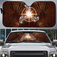 New Zealand Matariki Tupuanuku Auto Sun Shade Maori Moko Brown Galaxy LT05 Brown - Polynesian Pride
