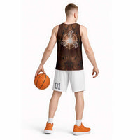 New Zealand Matariki Tupuanuku Basketball Jersey Maori Moko Brown Galaxy
