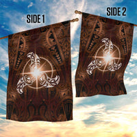 New Zealand Matariki Tupuanuku Garden Flag Maori Moko Brown Galaxy
