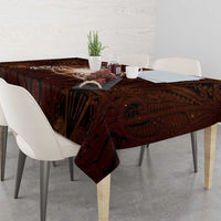 New Zealand Matariki Tupuanuku Tablecloth Maori Moko Brown Galaxy LT05 - Polynesian Pride