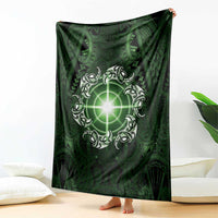 New Zealand Matariki Tupuarangi Blanket Maori Moko Green Galaxy