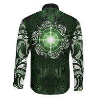 New Zealand Matariki Tupuarangi Family Matching Tank Maxi Dress and Hawaiian Shirt Maori Moko Green Galaxy