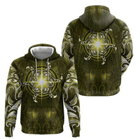 New Zealand Matariki Hiwaiterangi Hoodie Maori Moko Yellow Galaxy