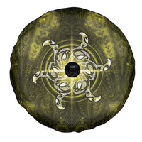 New Zealand Matariki Hiwaiterangi Spare Tire Cover Maori Moko Yellow Galaxy