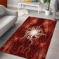 New Zealand Matariki Pohutukawa Area Rug Maori Moko Red Galaxy LT05 - Polynesian Pride