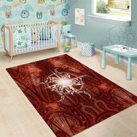 New Zealand Matariki Pohutukawa Area Rug Maori Moko Red Galaxy LT05 - Polynesian Pride