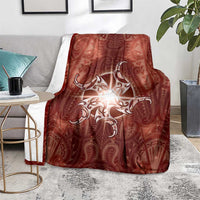 New Zealand Matariki Pohutukawa Blanket Maori Moko Red Galaxy LT05 - Polynesian Pride