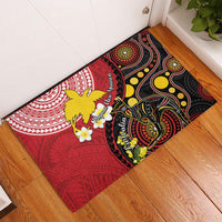 Papua New Guinea And Australia Aboriginal Rubber Doormat Bird Of Paradise And Kangaroo Together LT05 - Polynesian Pride
