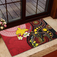 Papua New Guinea And Australia Aboriginal Rubber Doormat Bird Of Paradise And Kangaroo Together LT05 - Polynesian Pride