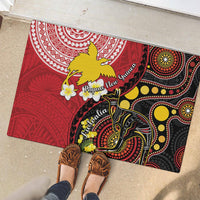 Papua New Guinea And Australia Aboriginal Rubber Doormat Bird Of Paradise And Kangaroo Together LT05 - Polynesian Pride