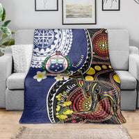 Samoa And Australia Together Blanket Aboriginal Mix Polynesian