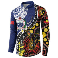 Samoa And Australia Together Button Sweatshirt Aboriginal Mix Polynesian