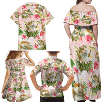 Hawaii Guinea Hula Pig Family Matching Off Shoulder Maxi Dress and Hawaiian Shirt Funny Tropical Style