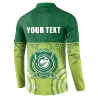 Personalised Ballantine Memorial School Button Sweatshirt With Fijian Tapa Pattern