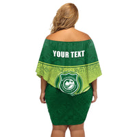 Personalised Ballantine Memorial School Family Matching Off Shoulder Short Dress and Hawaiian Shirt With Fijian Tapa Pattern