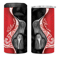 New Zealand Aotearoa 4 in 1 Can Cooler Tumbler Kiwi Fern Maori Pattern Red Version