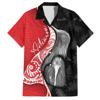 New Zealand Aotearoa Hawaiian Shirt Kiwi Fern Maori Pattern Red Version