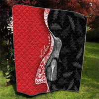 New Zealand Aotearoa Quilt Kiwi Fern Maori Pattern Red Version