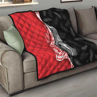 New Zealand Aotearoa Quilt Kiwi Fern Maori Pattern Red Version