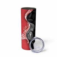 New Zealand Aotearoa Skinny Tumbler Kiwi Fern Maori Pattern Red Version