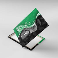 New Zealand Aotearoa Canvas Wall Art Kiwi Fern Maori Pattern Green Version