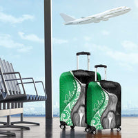 New Zealand Aotearoa Luggage Cover Kiwi Fern Maori Pattern Green Version