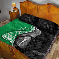 New Zealand Aotearoa Quilt Bed Set Kiwi Fern Maori Pattern Green Version