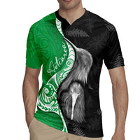 New Zealand Aotearoa Rugby Jersey Kiwi Fern Maori Pattern Green Version