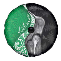 New Zealand Aotearoa Spare Tire Cover Kiwi Fern Maori Pattern Green Version