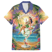 Aloha Hawaii Family Matching Long Sleeve Bodycon Dress and Hawaiian Shirt Hula Martini Tropical Vibes - Polynesian Pride