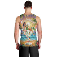 Aloha Hawaii Men Tank Top Hula Martini Tropical Vibes - Polynesian Pride