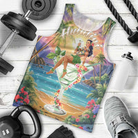 Aloha Hawaii Men Tank Top Hula Martini Tropical Vibes - Polynesian Pride