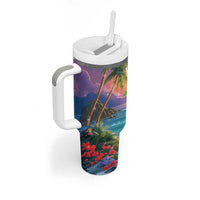 Aloha Hawaii Tumbler With Handle Hula Martini Tropical Vibes - Polynesian Pride