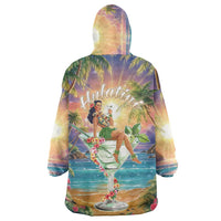 Aloha Hawaii Wearable Blanket Hoodie Hula Martini Tropical Vibes - Polynesian Pride