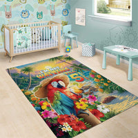 Hawaii Parrot Area Rug Im Not Waiting Till 5 Oclock LT05 - Polynesian Pride