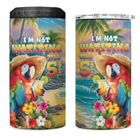 Hawaii Parrot 4 in 1 Can Cooler Tumbler Im Not Waiting Till 5 Oclock - Polynesian Pride