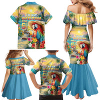 Hawaii Parrot Family Matching Mermaid Dress and Hawaiian Shirt Im Not Waiting Till 5 Oclock - Polynesian Pride