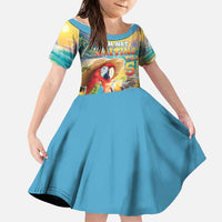 Hawaii Parrot Family Matching Off The Shoulder Long Sleeve Dress and Hawaiian Shirt Im Not Waiting Till 5 Oclock LT05 Daughter's Dress Colorful - Polynesian Pride