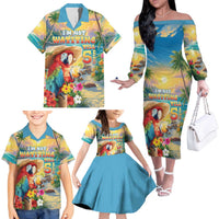 Hawaii Parrot Family Matching Off The Shoulder Long Sleeve Dress and Hawaiian Shirt Im Not Waiting Till 5 Oclock LT05 - Polynesian Pride