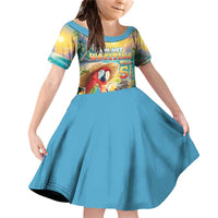 Hawaii Parrot Family Matching Off Shoulder Short Dress and Hawaiian Shirt Im Not Waiting Till 5 Oclock LT05 Daughter's Dress Colorful - Polynesian Pride