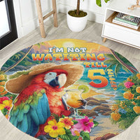 Hawaii Parrot Round Carpet Im Not Waiting Till 5 Oclock - Polynesian Pride