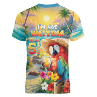 Hawaii Parrot Women V-Neck T-Shirt Im Not Waiting Till 5 Oclock LT05 - Polynesian Pride